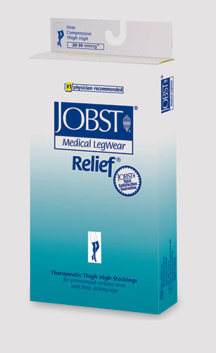 Jobst Relief 20-30 Thigh-Hi Black X-Large w/Silicone Band