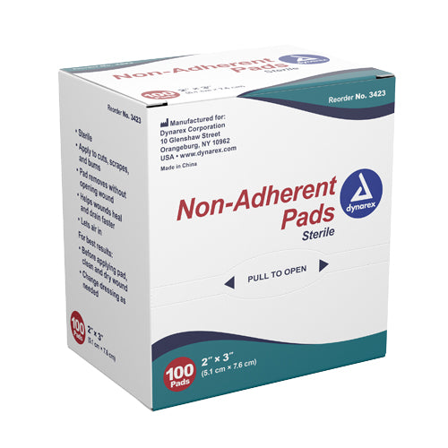 Non-Adherent Gauze Pad Sterile 2  x 3  Bx/100
