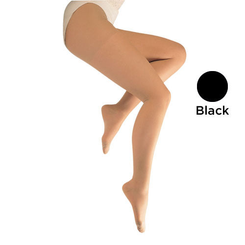 Ladies' Sheer Moderate  Medium 15-20mmHg  Panty Hose  Black