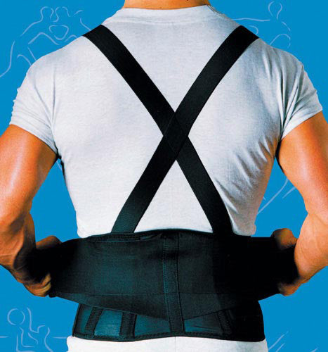9  Back Belts With Suspenders Black X-Small  SportAid