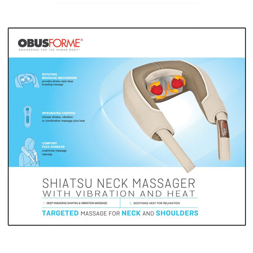 Obus Shiatsu and Vibration Neck Massager w/Heat