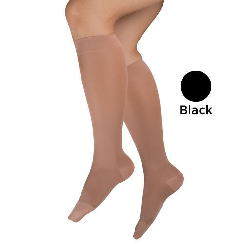 Ladies' Sheer Firm Support  Md 20-30mmHg  Knee Highs  Black