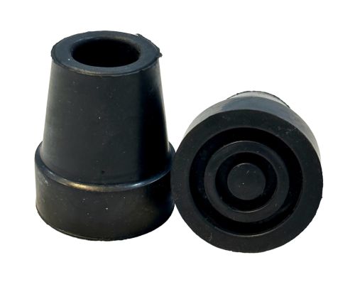 Cane Tips  Pair  Black  fits tubing diameter of 3/4