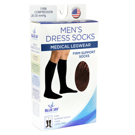 Men's Firm Support Socks 20-30mmHg  Brown  Large