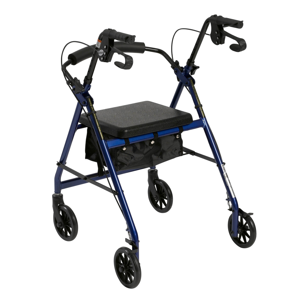 Rollator 4-Wheel with Pouch & Padded Seat Blue - Drive