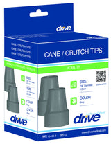 Crutch Tips Retail (pr) Grey Fits Cane/Crutch(7/8 diam)H/D