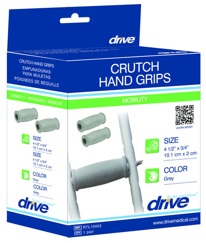 Crutch Grips (Closed Style) Pair   Grey  (pair)