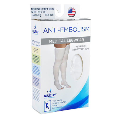 Anti-EmbolismStockings Md/Shrt 15-20mmHg Thigh Hi  Insp. Toe