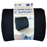 Lumbar Cushion w/Straps  Black Memory Foam - Blue Jay