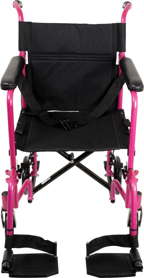 Transport Chair  Alum 19  with Footrests  Pink  ProBasics