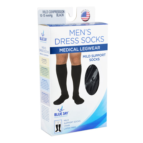 Men's Mild Support Socks 10-15mmHg  Black  MD/LG