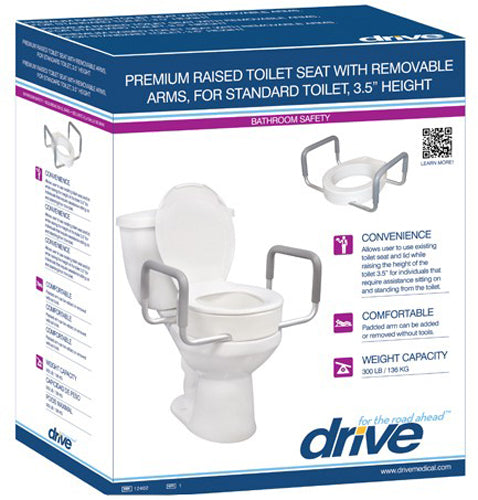 Elevated Toilet Seat w/RemArms For Regular Toilet Seat T/F KD