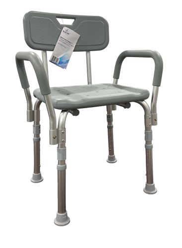 Bathroom Perfect Shower Chair with Back & Padded Arms Cs/2
