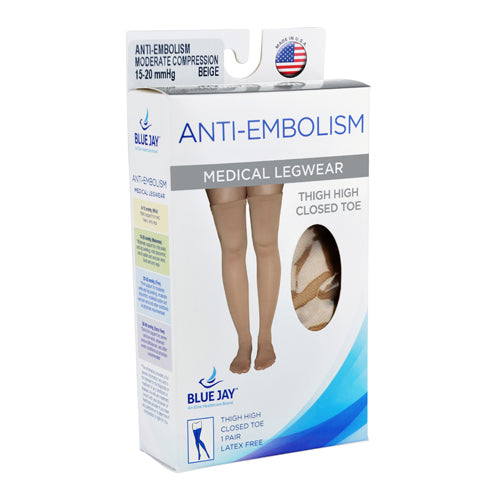 Anti-Embolism Stockings Medium 15-20mmHg Thigh Hi  Closed Toe