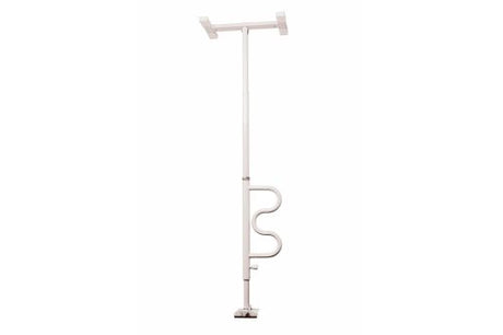 Bathtub Security Pole & Curve Grab Bar  White