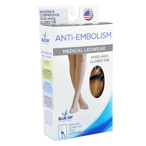 Anti-Embolism Stockings Medium 15-20mmHg  Below Knee  ClsdToe