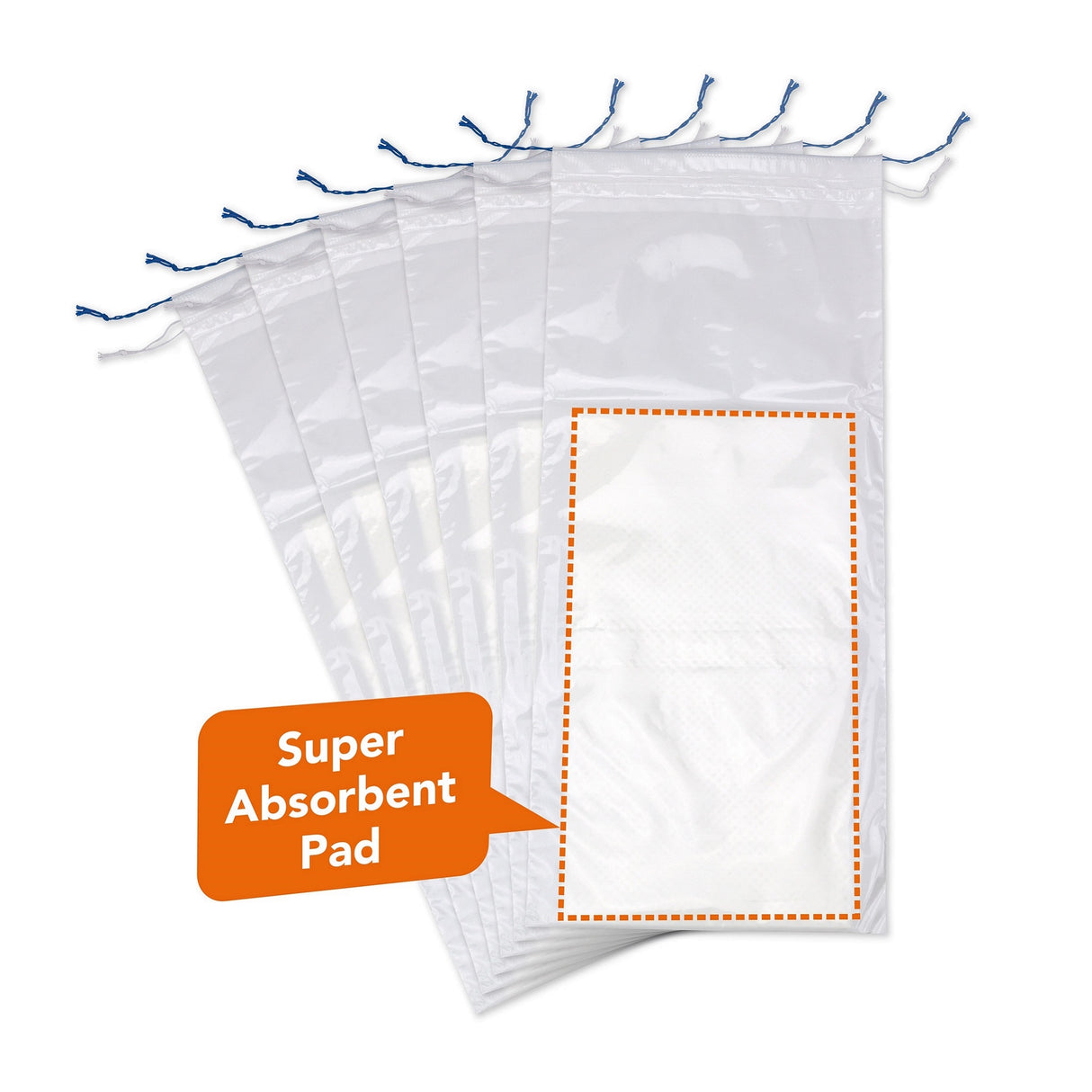 CareBag Men's Urinal Bag w/Super Absorb Pad Box/20